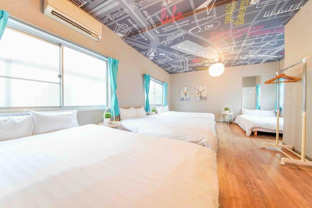 Sanacion Namba 難波千日前の5Ldk120平米 駅徒歩2分 広々バルコニーでバーベキューも可能 Apartment Osaka Bagian luar foto